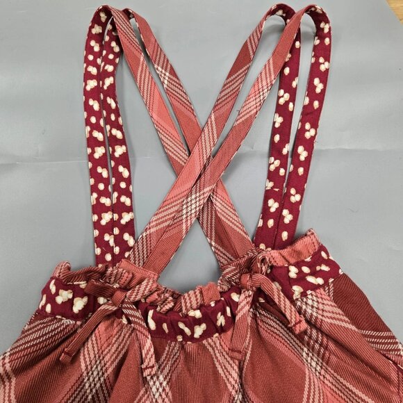 MATILDA JANE You & Me Plaid Overall Suspender Skirt Dress Pink Green Red Size 8 - Picture 7 of 9
